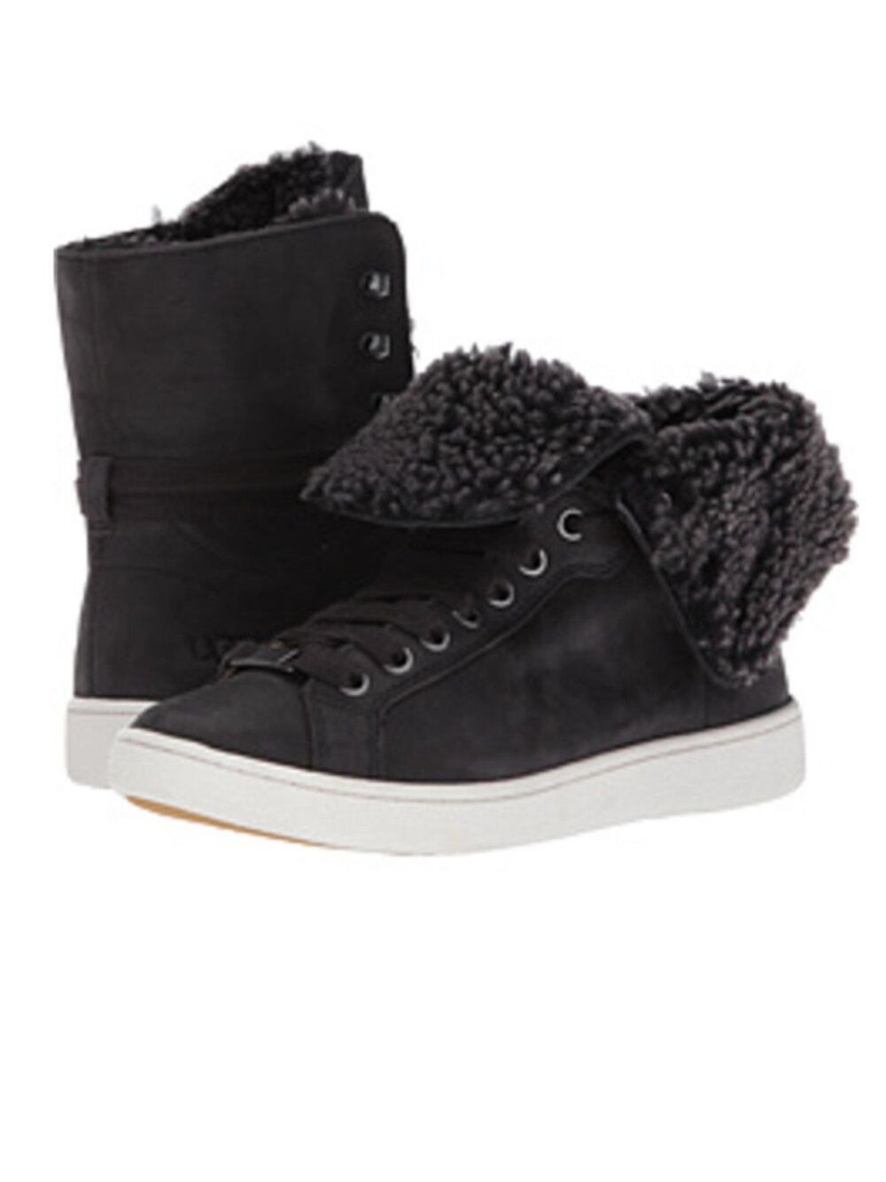 NWOT UGG Starlyn Trainer Shearling High Top Sneaker Women's 9.5 Black Gray